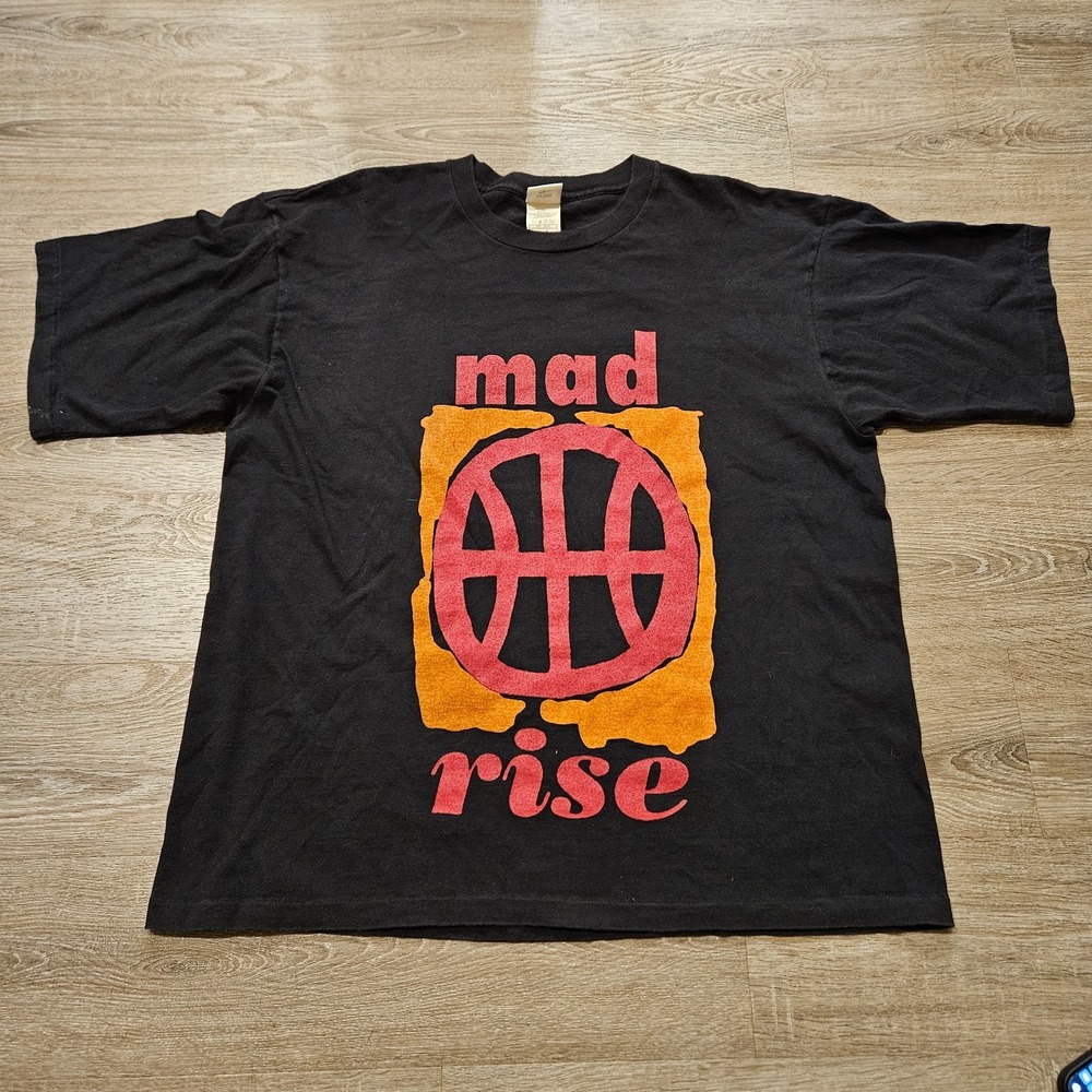 Vintage Nike Mad Rise Basketball T Shirt Mens L Black Made USA Single Stitch